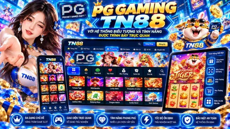 PG Gaming TN88 – Kho Slot Đa Dạng Với Giao Diện Trực Quan 5 PG Gaming TN88 với hệ thống biểu tượng và tính năng trực quan